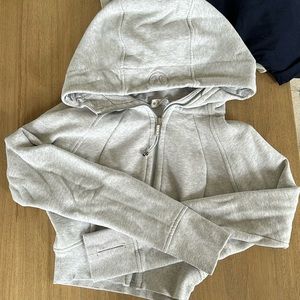Cropped scuba hoodie